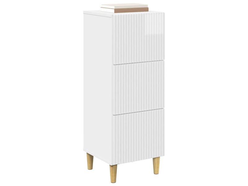  Armoire de rangement bureau, armoire à tiroirs blanc brillant 33 x 34,5 x 90 cm shl8316  - Conforama C