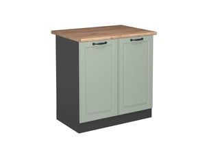 Vicco meuble bas sous-évier, mint campagneanthracite, 80cm plan de travail chêne doré