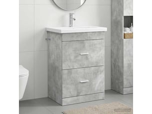Ensemble de mobilier de salle de bain gris béton shl6242