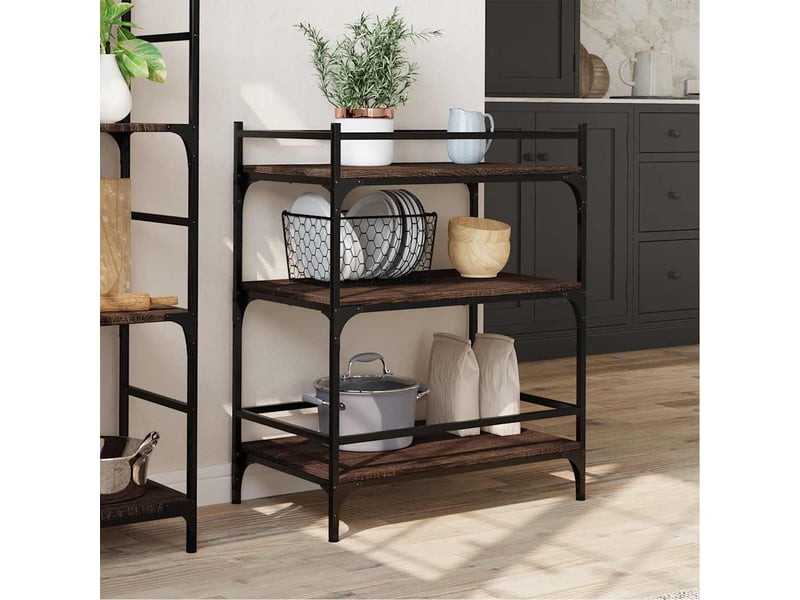  Desserte de cuisine, chariot de rangement chêne marron 65x40x86,5 cm bois d'ingénierie  - Conforama D