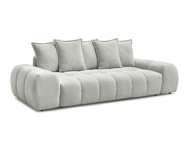  Bobochic canapé droit fixe 3 places everest tissu texturé gris clair EVEREST - Conforama A