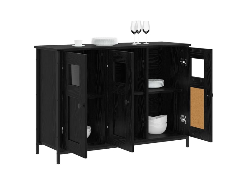  Buffet - bahut - meuble de rangement chêne noir 100 x 35 x 70 cm bois d'ingénierie  - Conforama C