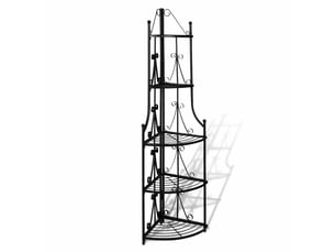 Étagère d'angle pour plantes, supports pour plantes en noir cf41357