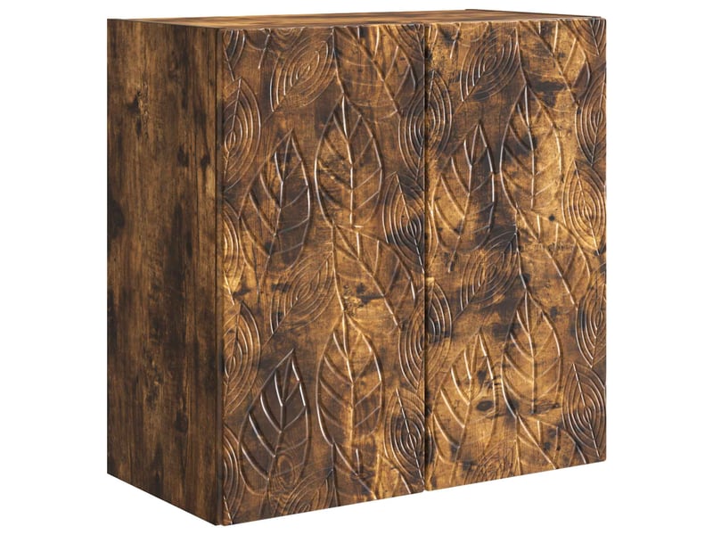  Armoire murale salon, meuble de rangement 59x31x60 cm bois d'ingénierie chêne fumé shl7866  - Conforama A