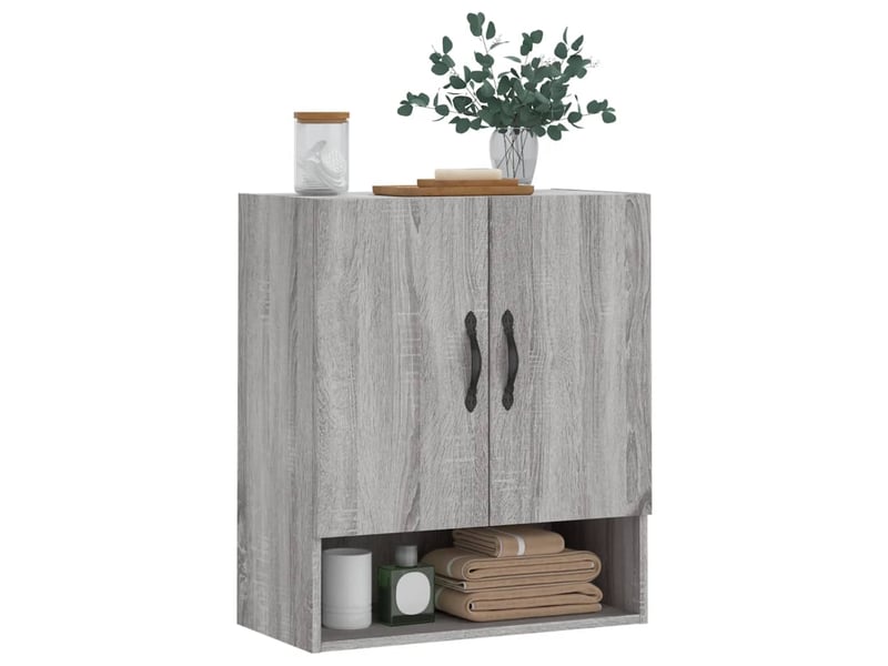  Armoire murale salon, meuble de rangement sonoma gris 60x31x70cm bois d'ingénierie shl7341  - Conforama C