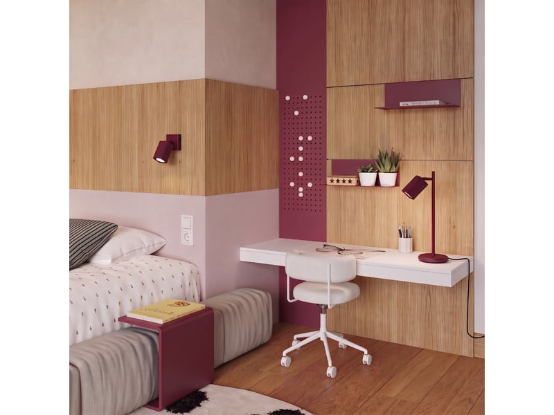  Plafonnier rayo 3p bordeaux aluminium moderne 18x20x20cm SL.3222 - Conforama C