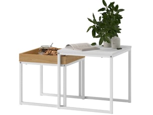 Table basse carré(e) coloris blanc MAISENTIEL  - 45 cmx40 cm