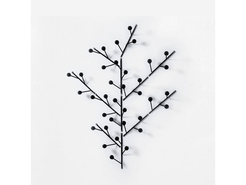  Lot de 4 portemanteaux muraux en métal design moderne fleur - noir  - Conforama E