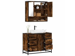 Ensemble de meubles de salle de bain 2 pcs chêne fumé cf63589