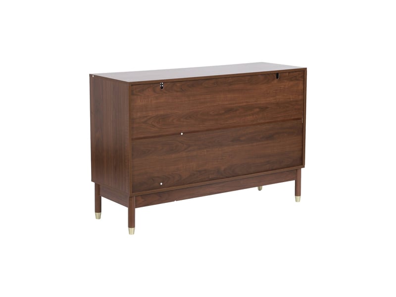  Commode décor bois et cannage 6 tiroirs teinte noyer - judith  - Conforama E