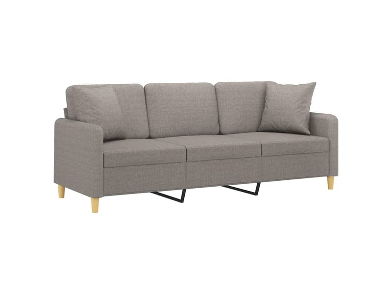  Canapé droit, sofa, canapé 3 places avec oreillers décoratifs taupe 180 cm tissu cf20144  - Conforama C