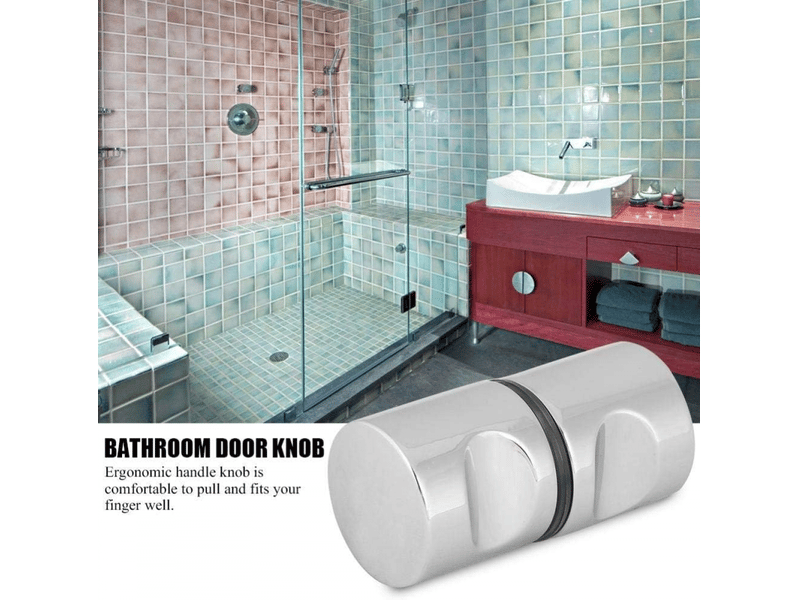  Poignées de porte, poignée chromée en alliage d'aluminium pour porte de douche en verre pour la maison  - Conforama E