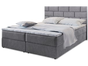 Lit avec rangement 160x200 cm <strong>MASSENO</strong>  <strong></strong> coloris gris
