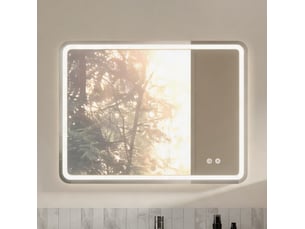 Miroir de salle de bains led mural 60x80 cm éclairage réglable argenté