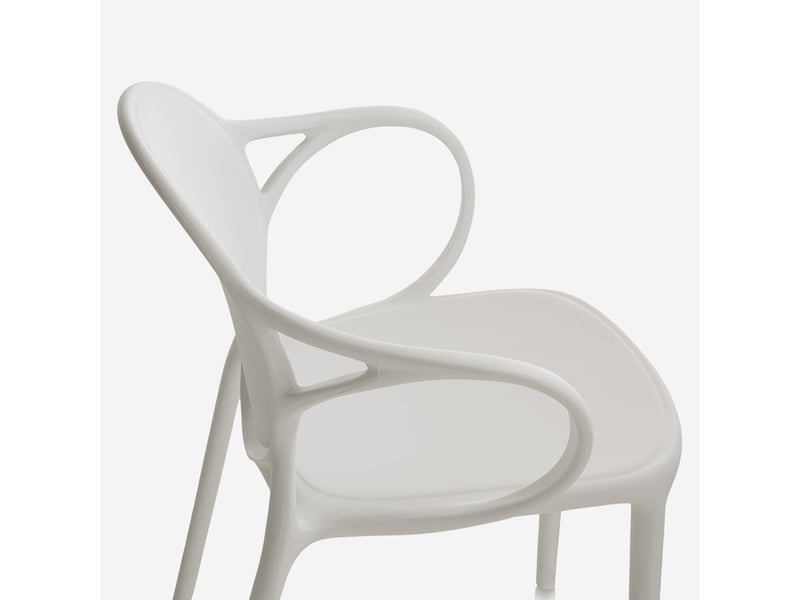  Lot de 4 chaises empilables en polypropylène rita pour intérieur et extérieur - blanc  - Conforama E