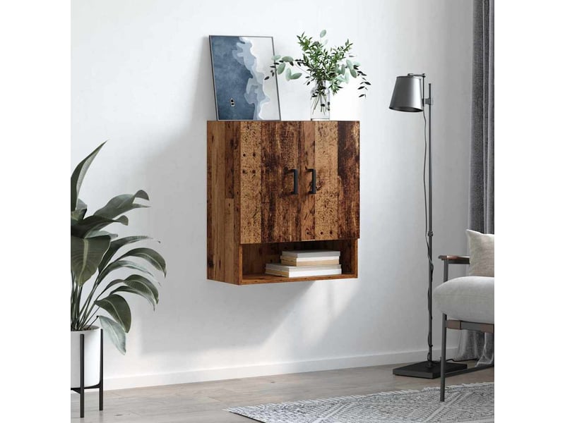  Meuble mural, rangement salon 60 x 31 x 70 cm bois d'ingénierie vieux bois shl1167  - Conforama D