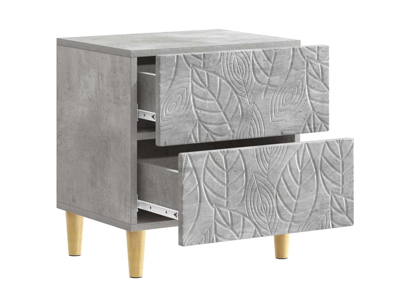 Table de chevet - cabinet de chevet - table de nuit 2 pc gris béton 43 x 34,5 x 48 cm - Conforama D