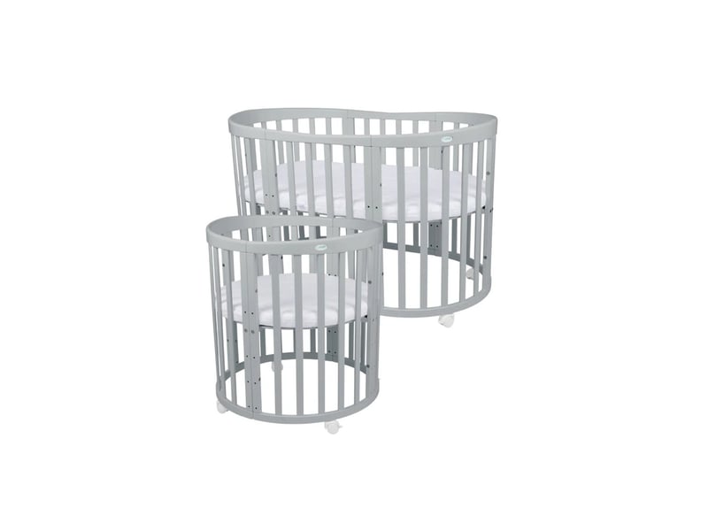  Lit bébé évolutif 7 en 1 ovale - gris waldin OWAL-G - Conforama B