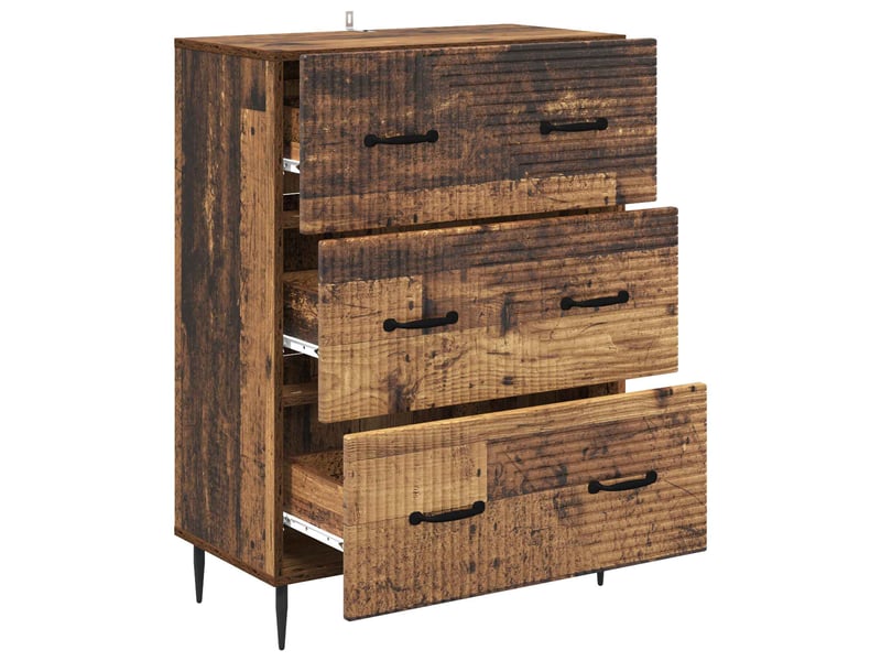  Armoire de rangement bureau, armoire à tiroirs bois ancien 66 x 34,5 x 89,5 cm  - Conforama E