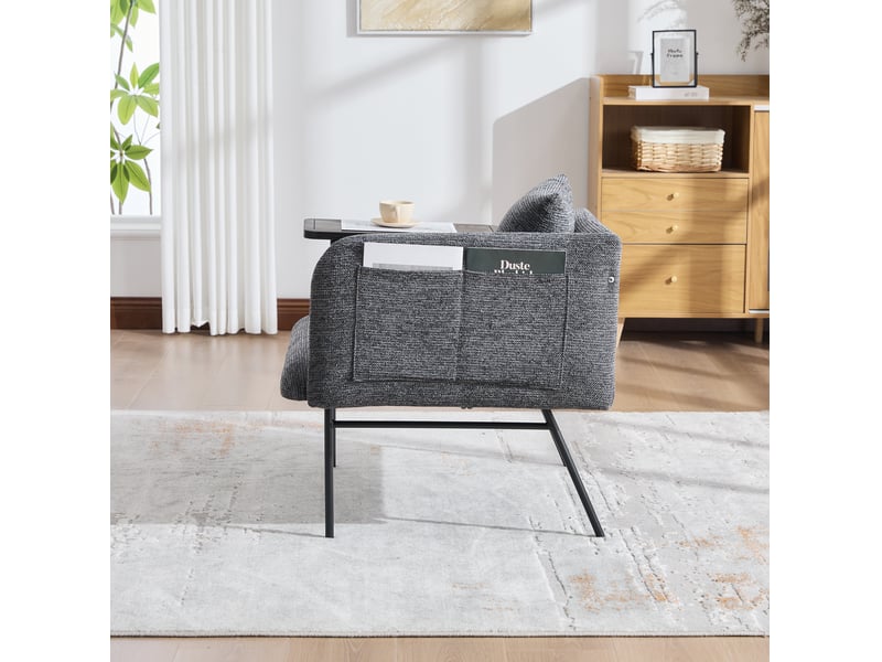  Fauteuil d'appoint avec table intégrée et rangements evryae  - Conforama C