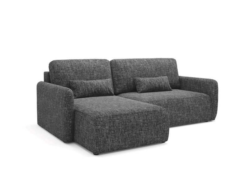  Canapé d'angle convertible livello l noir  - Conforama C