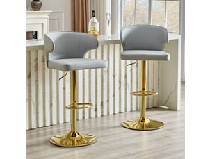 tabouret de bar assise réglable en hauteur <strong>OKWISH</strong> - gris hauteur d'assise 110 cm vendu Par paire