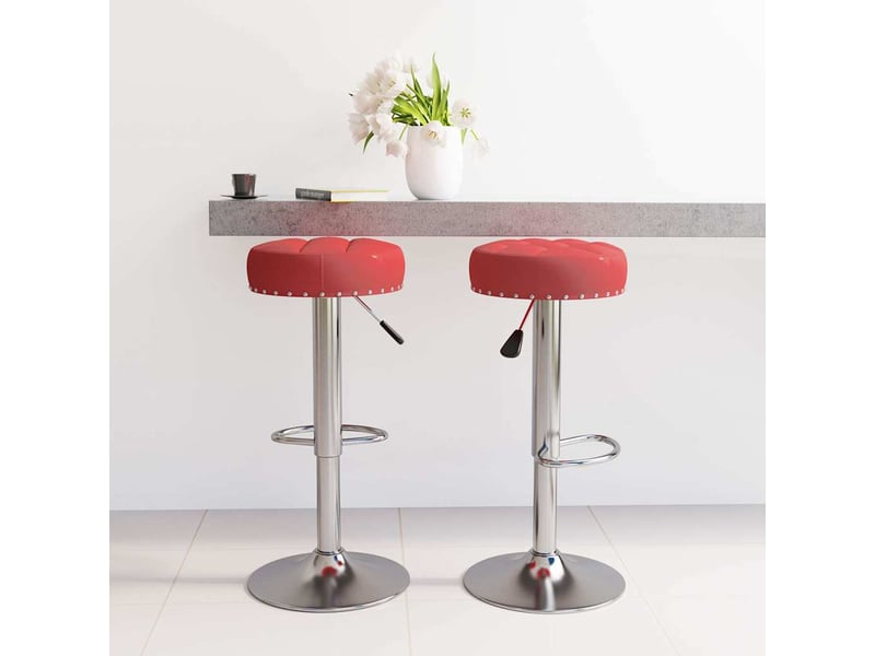  Lot de 2 tabouret de bar, chaise de bar rouge bordeaux tissu shl6747  - Conforama B