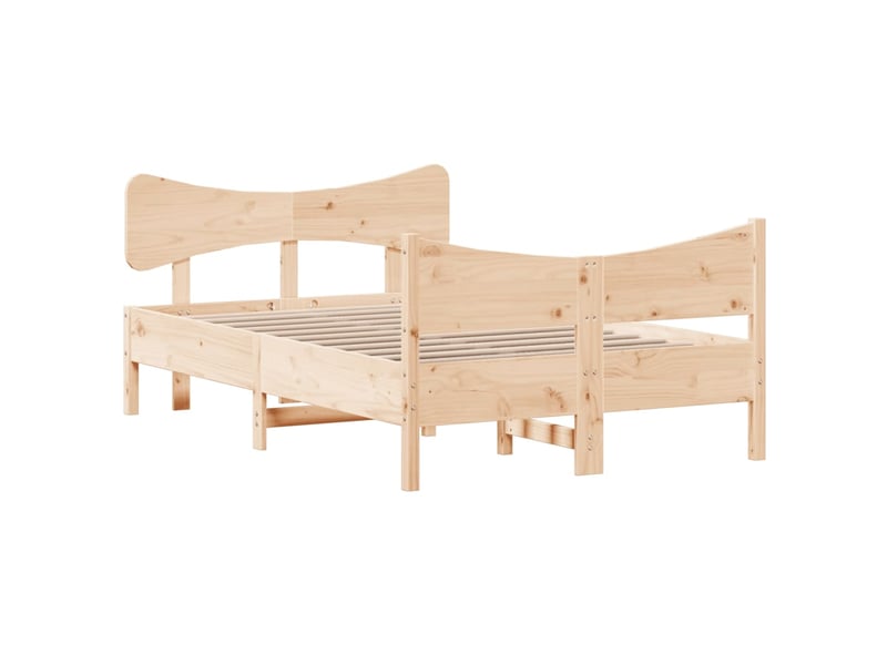  Lit double- lit adulte -  cadre de lit sans matelas 120x190 cm bois de pin massif  - Conforama B