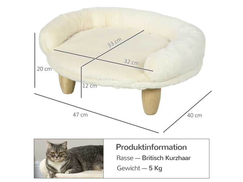 Canapé pour enfent 47x40x20 cm – crème – housse amovible, pieds en bois et patins de protection antidérapants - Conforama C