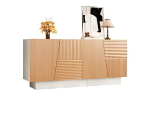 Buffet 4 porte(s) 0 tiroir(s) BGSRYAO - 160 cm coloris jaune