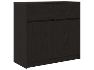 Buffet - bahut - meuble de rangement avec tiroir chêne noir 80x34x76 cm bois d'ingénierie
