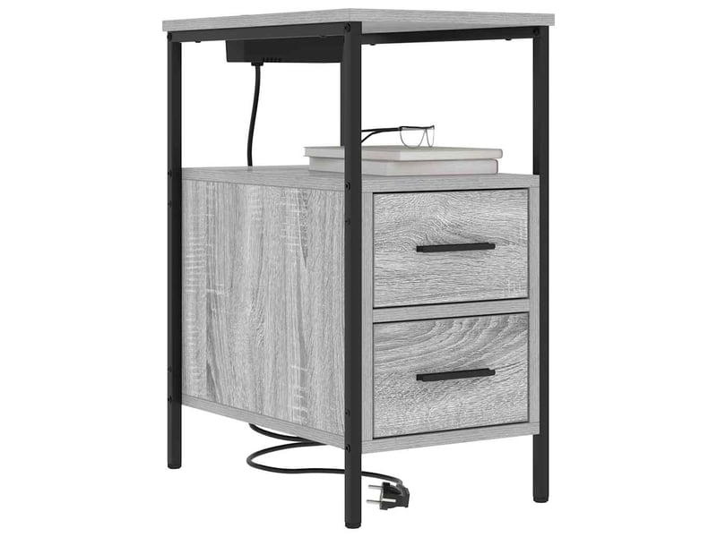 Table de chevet avec tiroir 2 pièces gris sonoma 30 x 48 x 61 cm - Conforama C