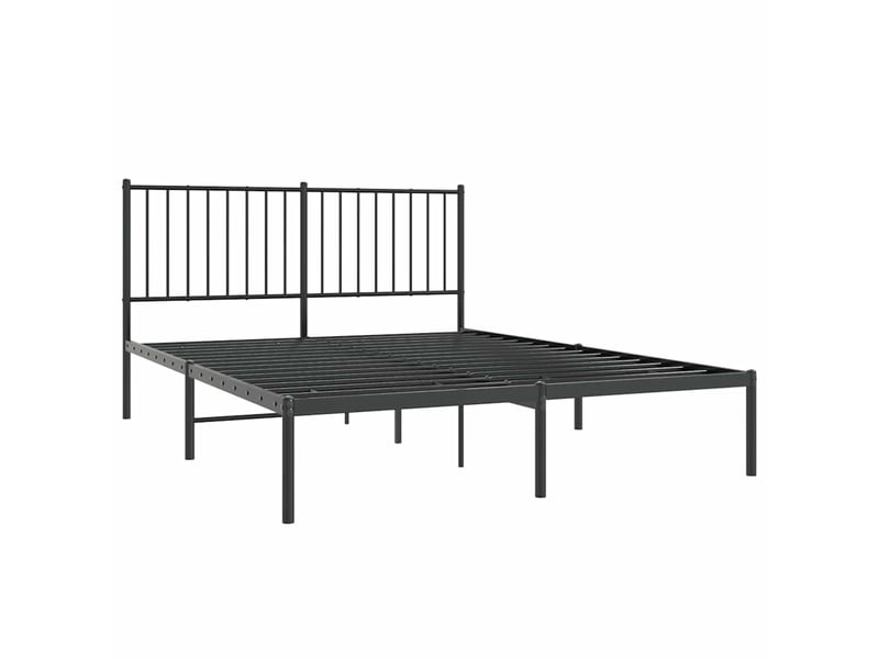  Lit double- lit adulte -  cadre de lit métal sans matelas avec tête de lit noir 135x190cm  - Conforama B