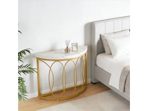 Table basse arrondi(e) coloris bicolore ULQENI  - 35 cmx110 cm