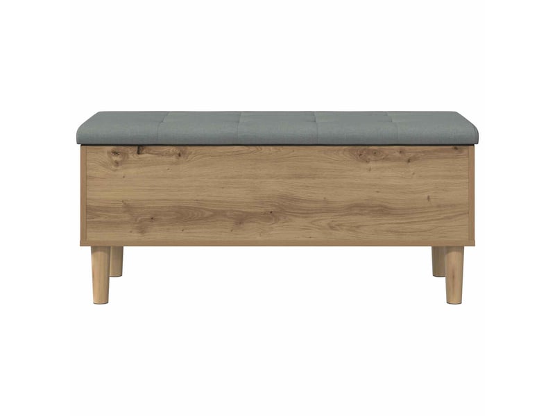  Banc chambre, banc de rangement avec coussin chêne artisanal 102x42x46 cm  - Conforama D