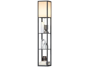 Lampadaire avec étagères, en bois, 26 x 26 x 160 cm, pour salonchambre (ampoule non incluse)