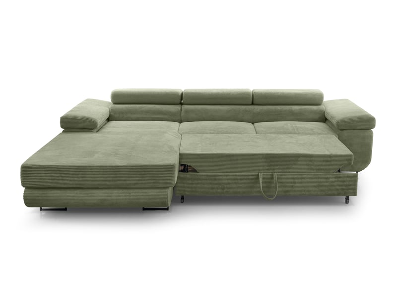  Canapé d’angle en velours côtelé arborio 280 cm vert sauge g Arborio - Conforama C