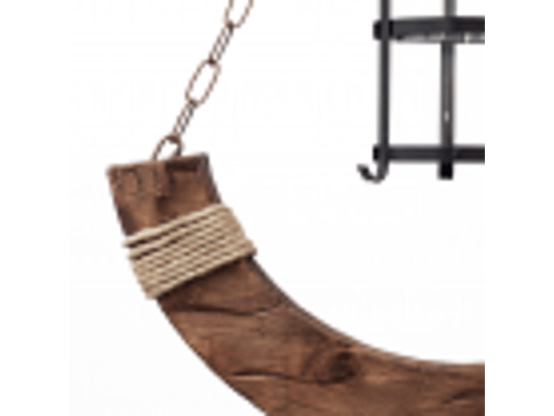  Suspension rustique ABRILA Cortijo 1 lumière E27 marron, métal bois et verre, hauteur réglable 74-112 cm, 54 x 12 cm, style campagne 124491002 - Conforama D