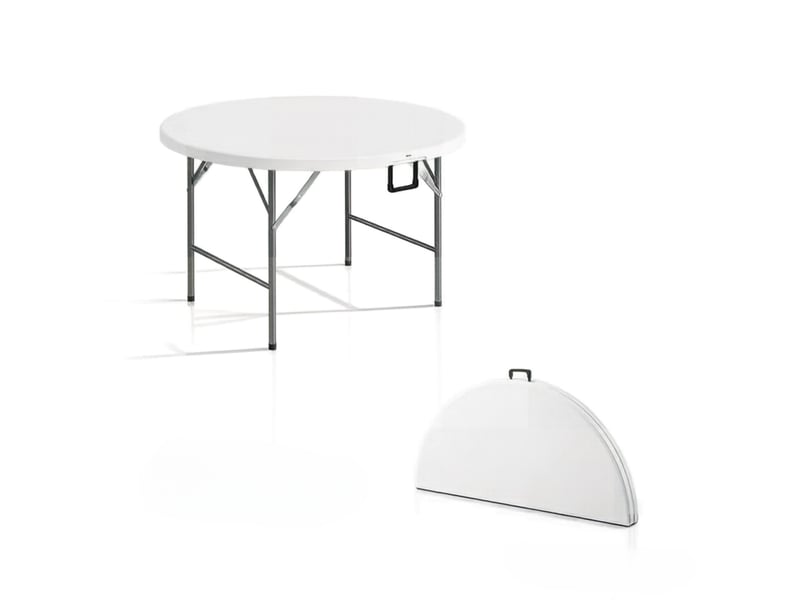  Table ronde pliable de jardin, table à manger moderne, structure robuste, multifonctionnelle  - Conforama A