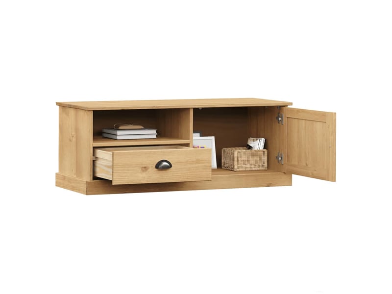  Meuble tv, meuble pour télévision vigo 106x40x40 cm bois massif de pin  - Conforama C