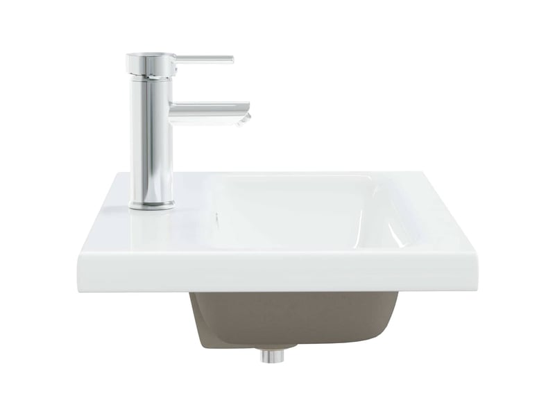  Lavabo encastré, vasque à poser avec robinet 61x39x18 cm céramique blanc cf65670  - Conforama D