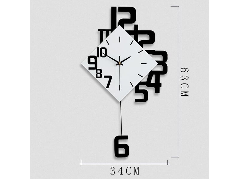  Horloge murale créative en bois – style art déco élégant pour salon, chambre et salle à manger  - Conforama B