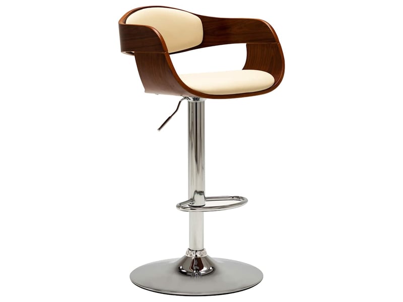  Tabouret de bar, chaise de bar crème bois courbé et similicuir shl35418  - Conforama B