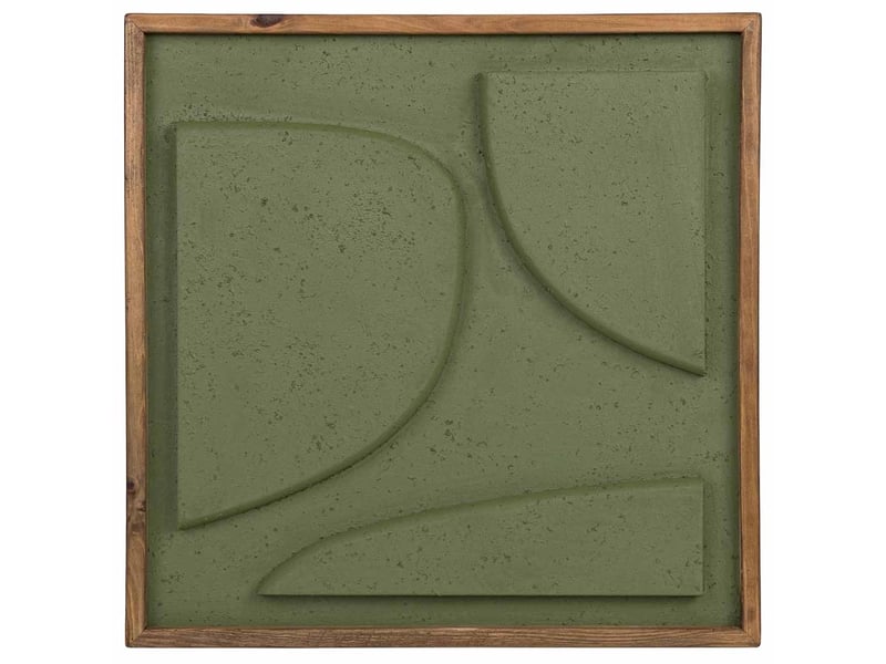 Tableau artisanal en bois recyclé relief vert 62x4x62 cm h - Conforama B