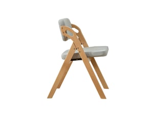 Lot de 2 chaises pliantes en hêtre massif et lin gris