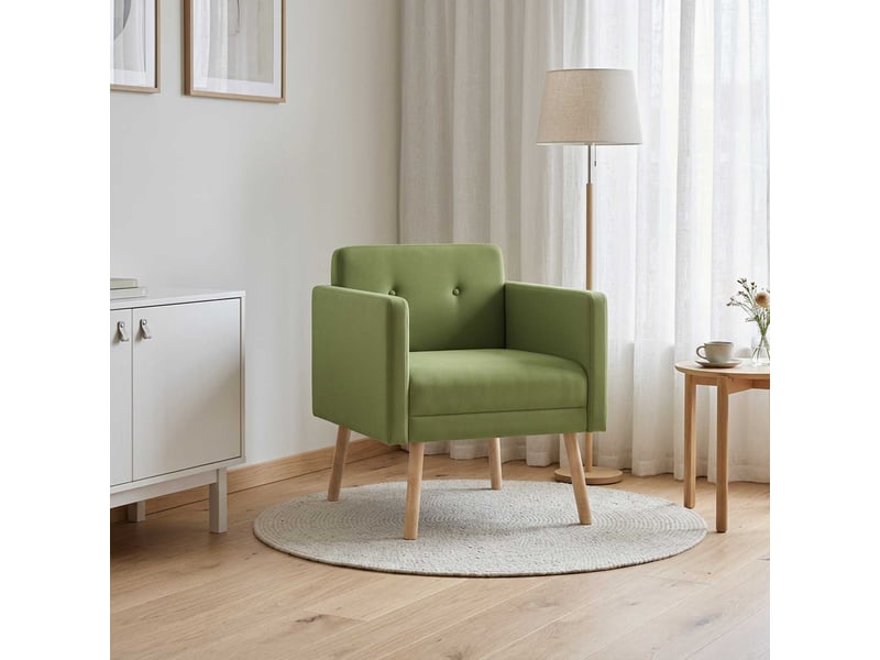  Vidaxl fauteuil d'appoint vert clair velours  - Conforama B