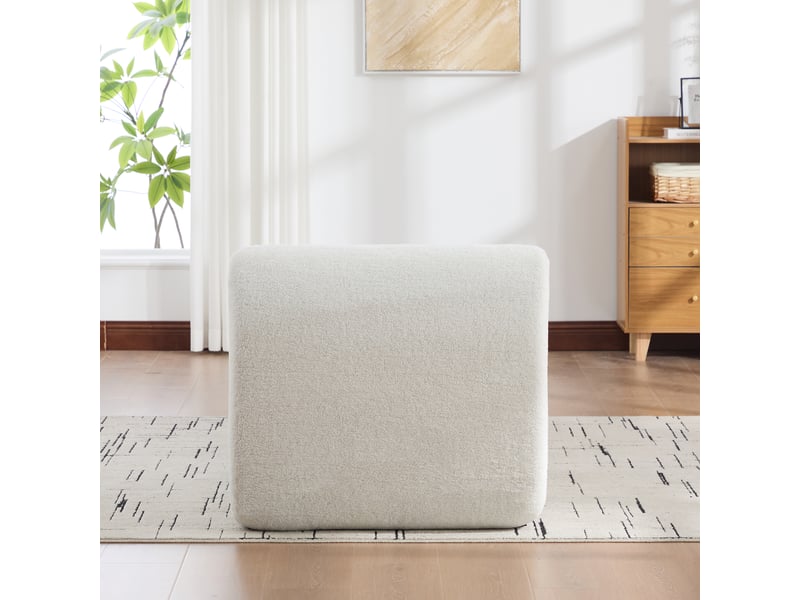  Méridienne modulable 1 place en chenille ivoire – 79 x 177 x 71 cm Fay Lum - Conforama E