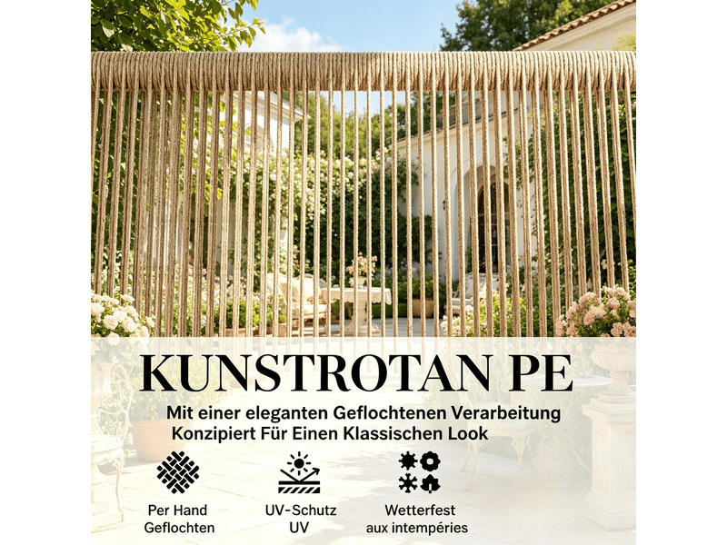  Banc de jardin 2 places en résine tressée et métal noir et naturel T5828P540554 - Conforama D