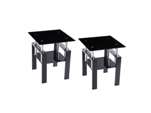 Table basse carré(e) coloris noir <strong>WISHDOR</strong> <strong></strong> - 45 cmx45 cm