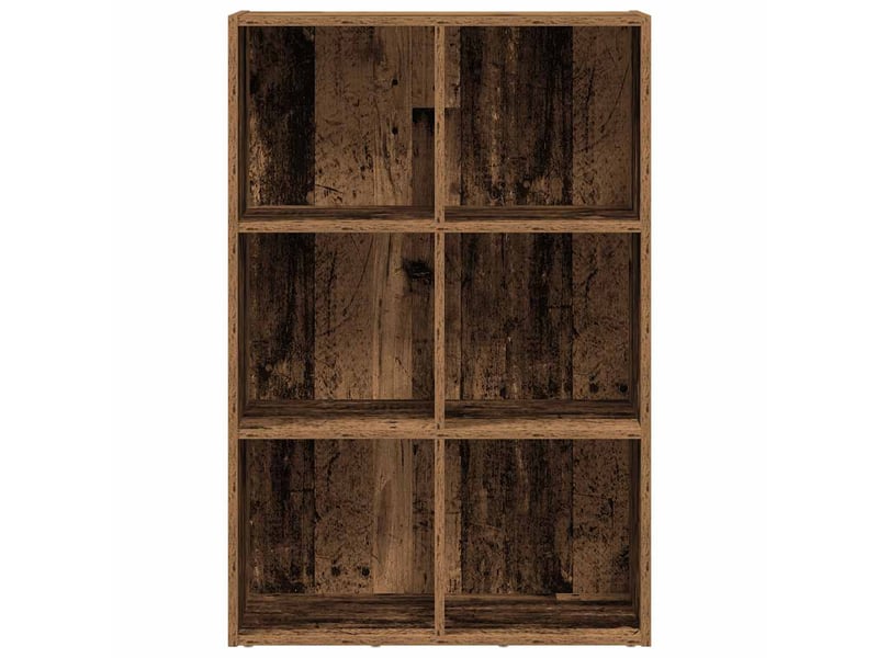  Bibliothèque, meuble de rangement salon vieux bois 66x30x98 cm bois d'ingénierie  - Conforama E